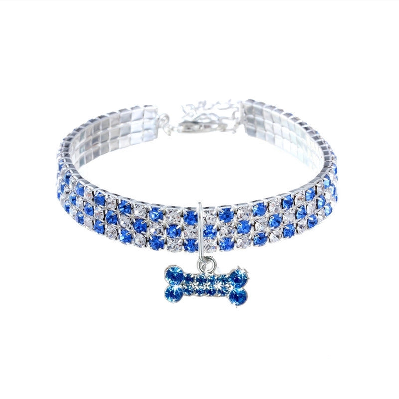 Minimalist Classic Style Commute Alloy Bow Knot Inlay Pet Collar