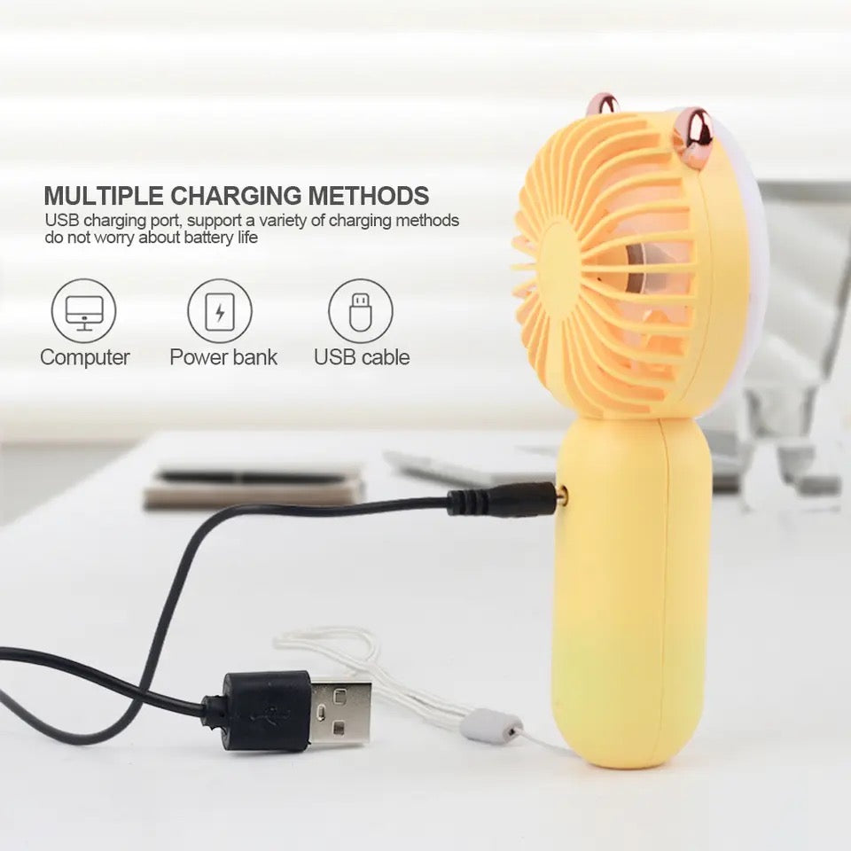 2IN1 CUTE MINI FAN + LED LIGHT