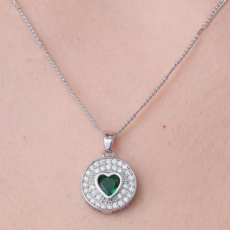 Minimalist Cross Heart Shape Crown Stainless Steel Titanium Steel Polishing Plating Inlay Zircon Pendant Necklace
