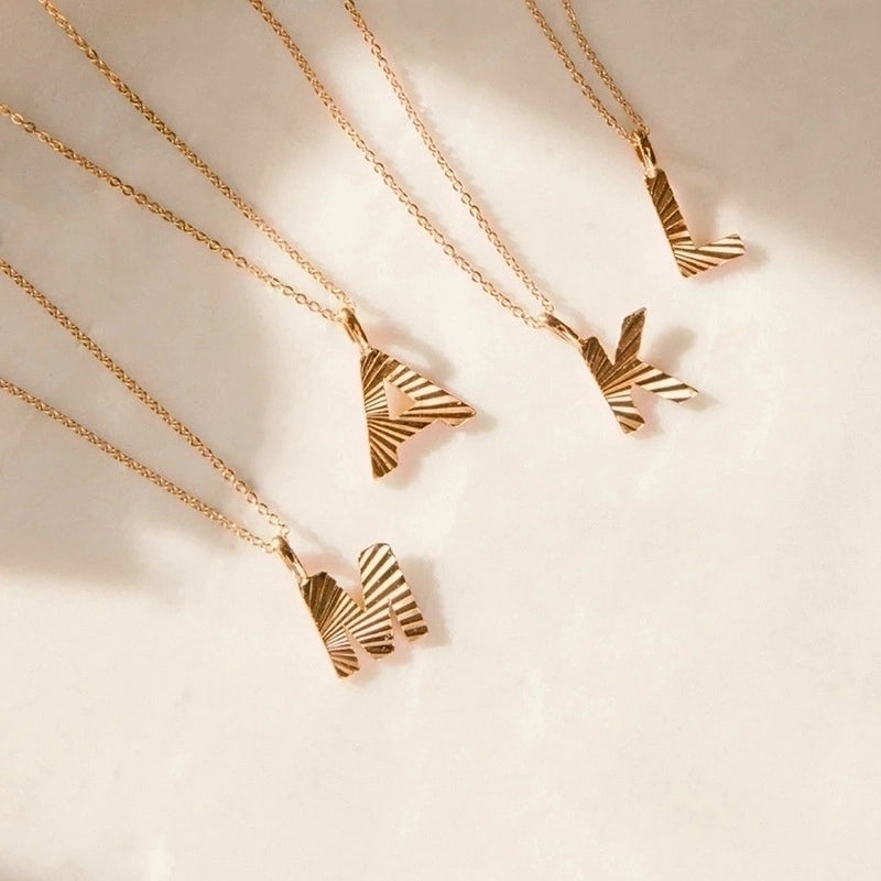 Minimalist Letter Stainless Steel Pendant Necklace In Bulk