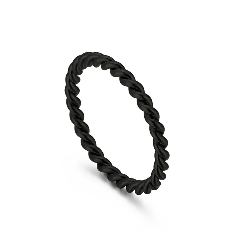 Minimalist Commute Solid Color Stainless Steel 18K Gold Plated Plating Rings
