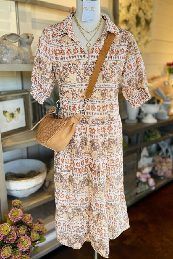 Summer Taupe Midi Dress