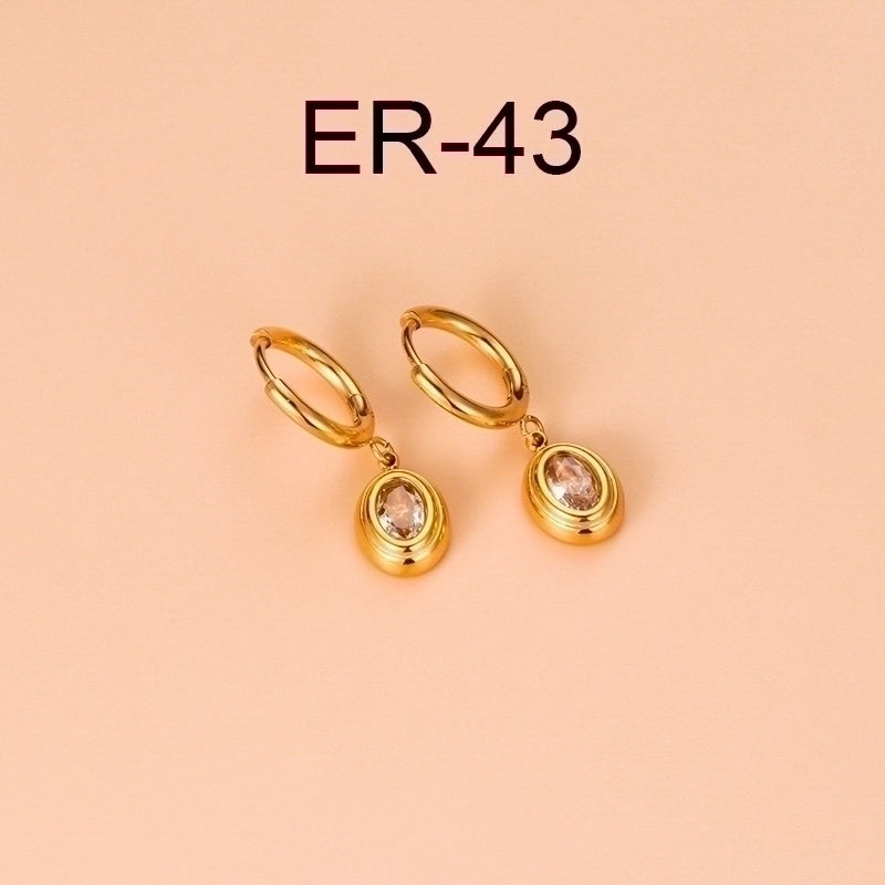 1 Pair Fashion Sector Heart Shape Tassel Gold Plated Inlay 304 Stainless Steel Zircon Stainless Steel Earrings
