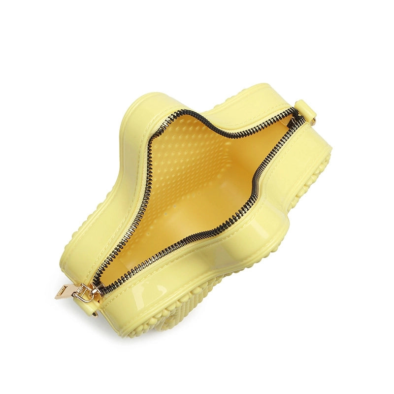 Women's Medium PVC Star Cute Zipper Jelly Bag
