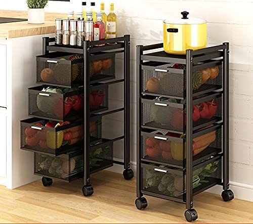 Modern Metal Kitchen Trolleys For Home. Square Design Fruits & Vegetable Organizer