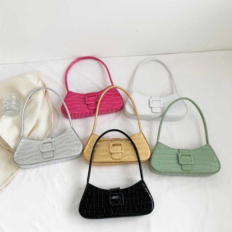 Women's Small All Seasons Pu Leather Elegant Shoulder Bag Underarm Bag
