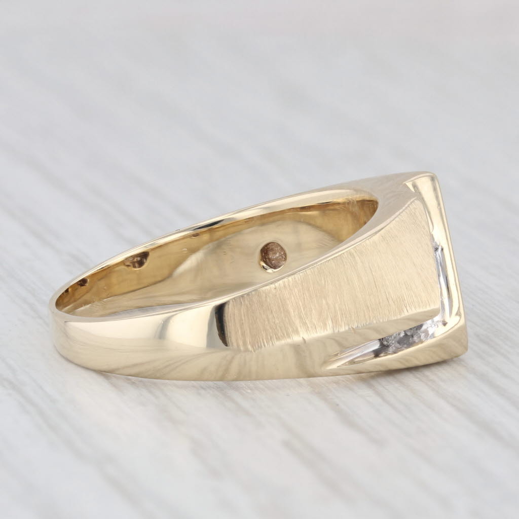 0.25ctw Diamond Men's Ring 10k Yellow Gold Size 10.75 Wedding Band