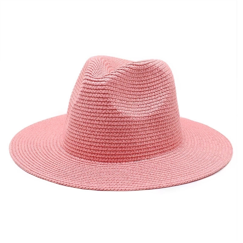 Unisex Minimalist Solid Color Flat Eaves Fedora Hat