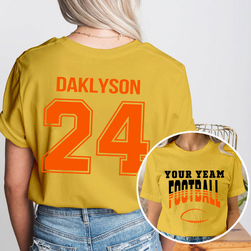 Personalized Mascot And Name School Spirit Teacher Two Sided T-Shirt