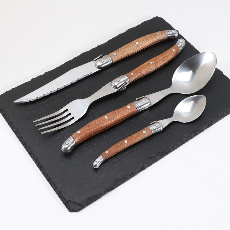 Pear Wooden Handle Set Stainless Steel Western Tableware Solid Wood Handle Steak Knife And Fork Dinner Knife Spoon Fork