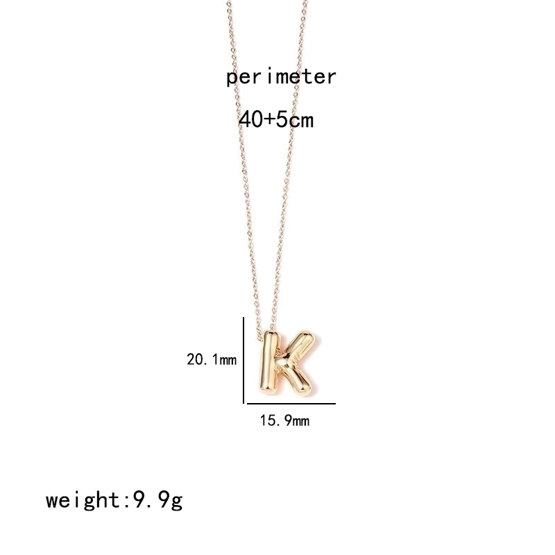 IG Style Minimalist Letter Stainless Steel Copper Polishing Plating Pendant Necklace