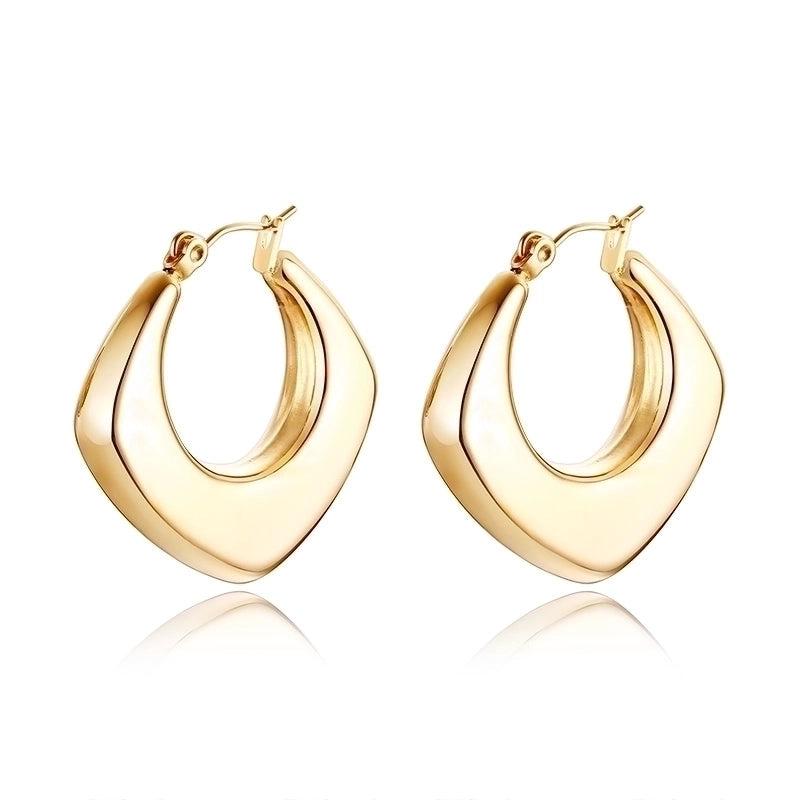 1 Pair Minimalist Solid Color Plating 201 Stainless Steel 18K Gold Plated Earrings