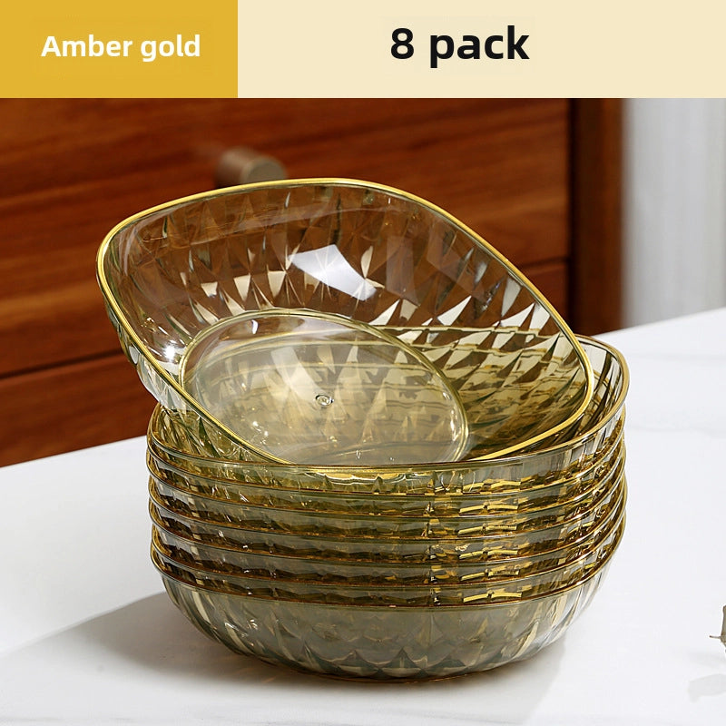 Light Luxury Transparent High-grade Bone Spitting Dish Household Dining Table Bone Dish Food Grade Snack Dish Fruit Dish Candy Nut Dish