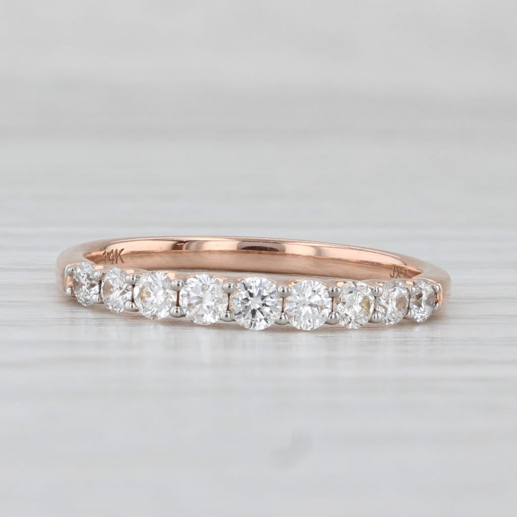 0.50ctw Diamond Wedding Band 14k Rose Gold Stackable Anniversary Size 7 Ring
