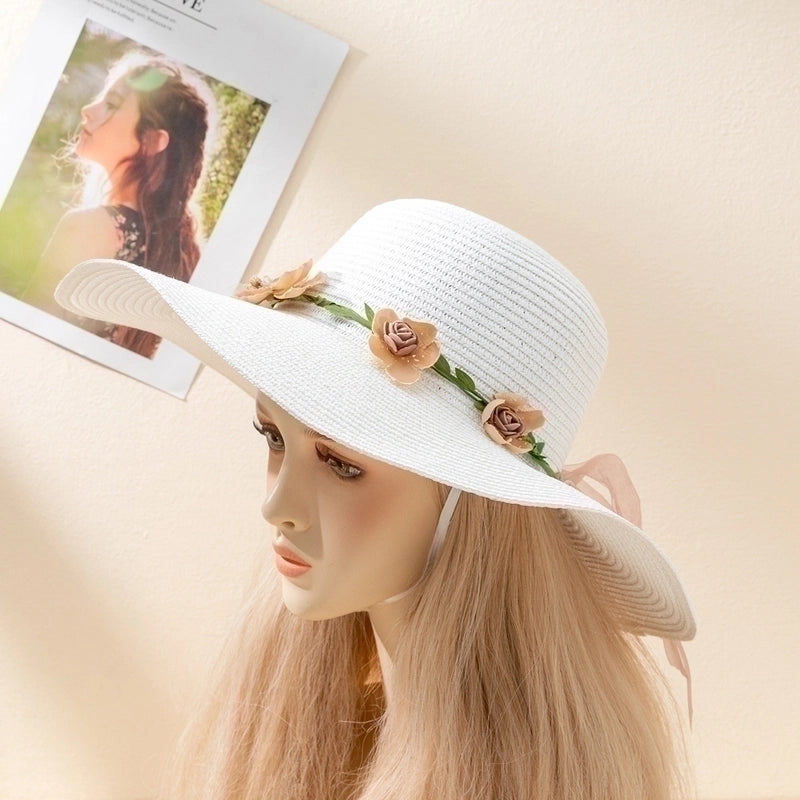 Unisex Fashion Flowers Straw Hat