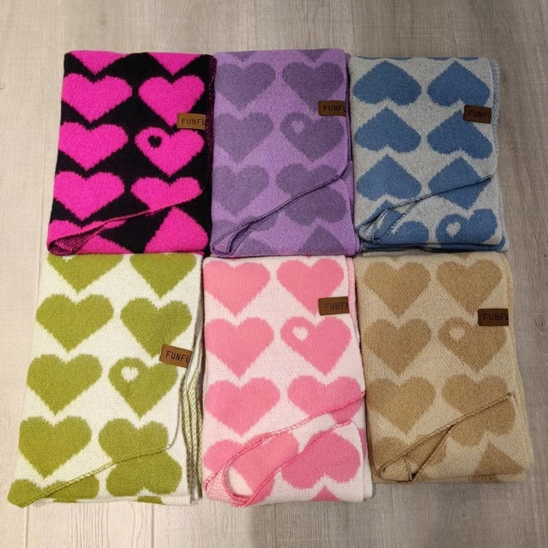 Women's Basic Classic Style Heart Shape Polyester Scarf