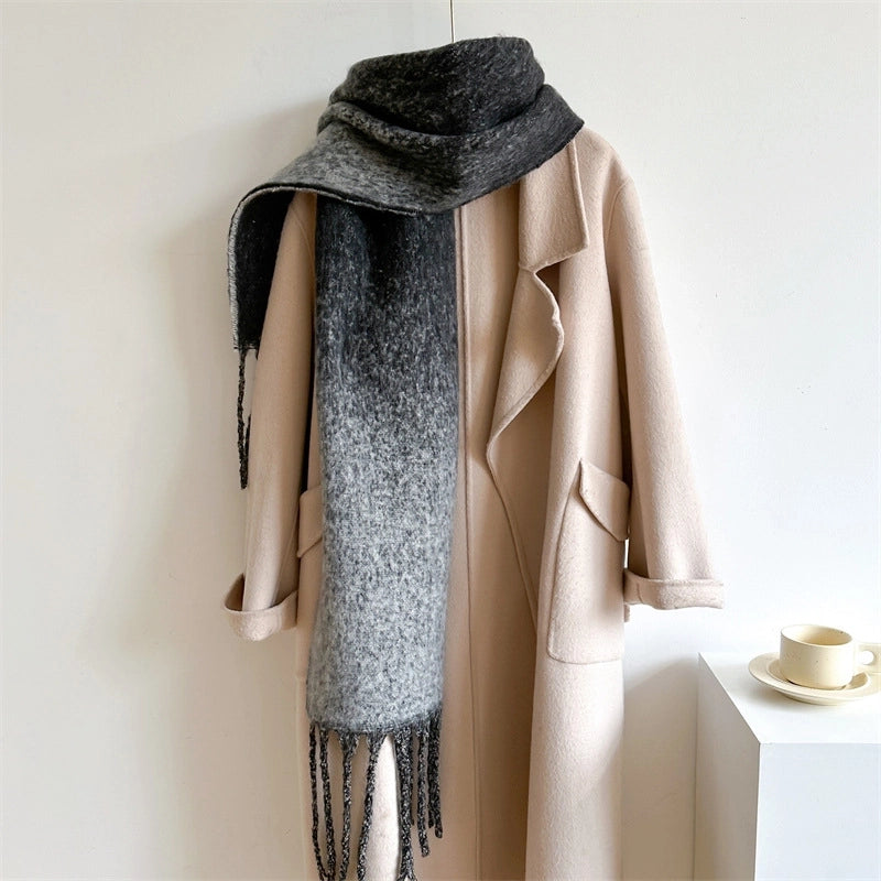 Women's Elegant Basic Minimalist Tassel Imitation Cashmere Polyester Scarf