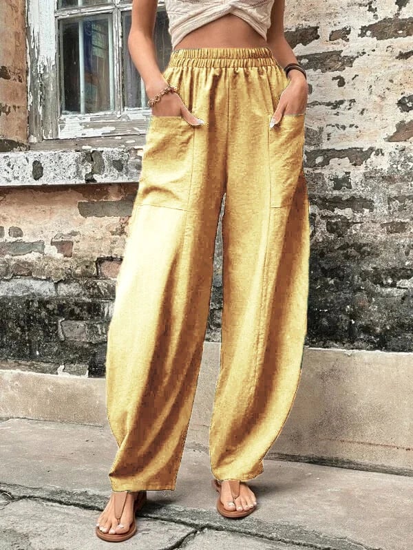 🔥49% OFF🔥Women's Pocket Casual Elastic Pants