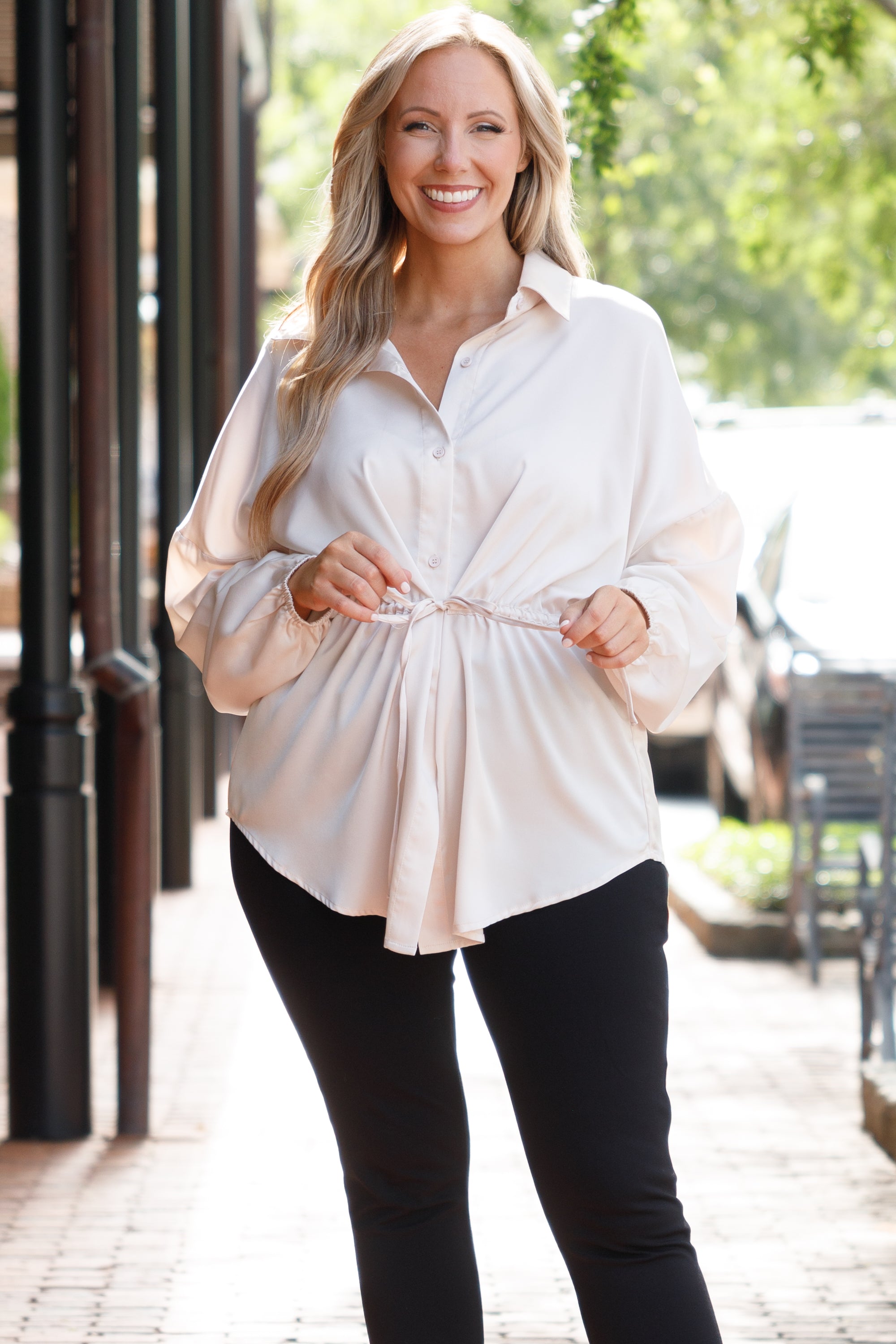 For The Weekend Blouse. Cream