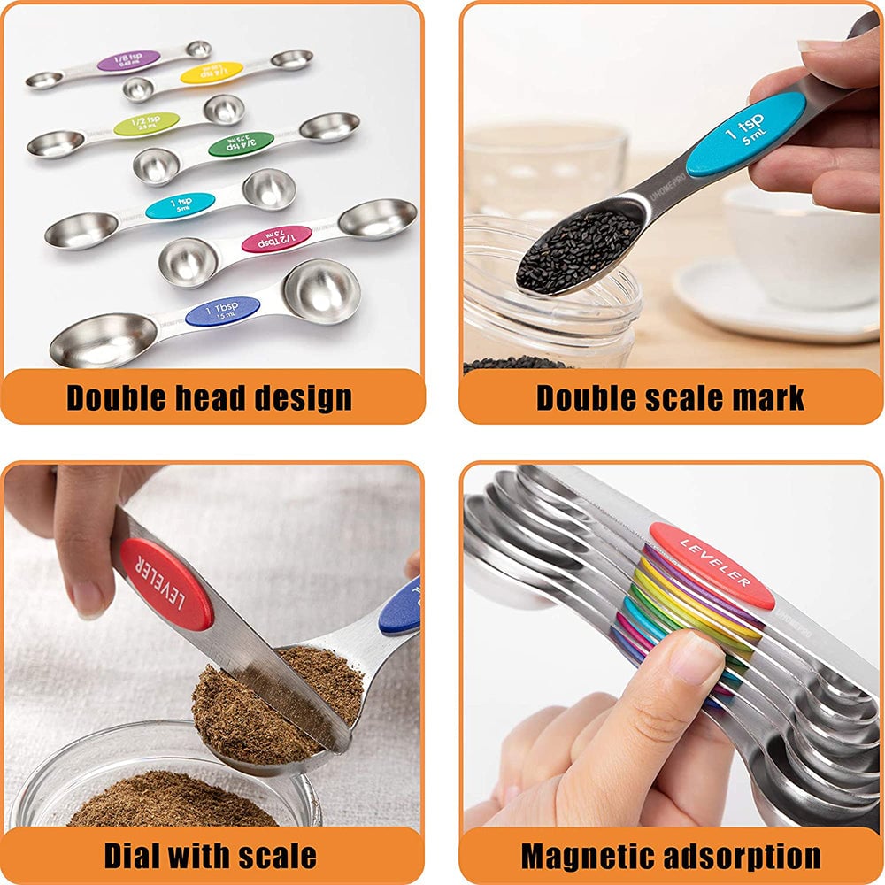 🔥Stainless Steel Magnetic Measuring Spoons Set