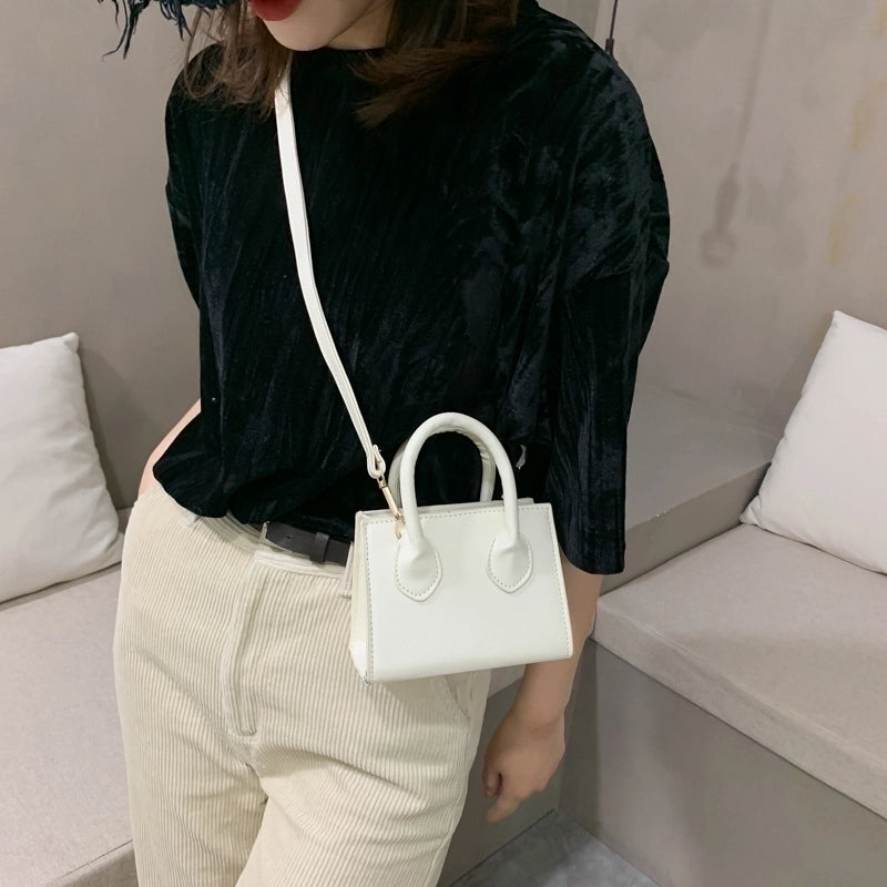 Retro Solid Color Messenger Square Bag