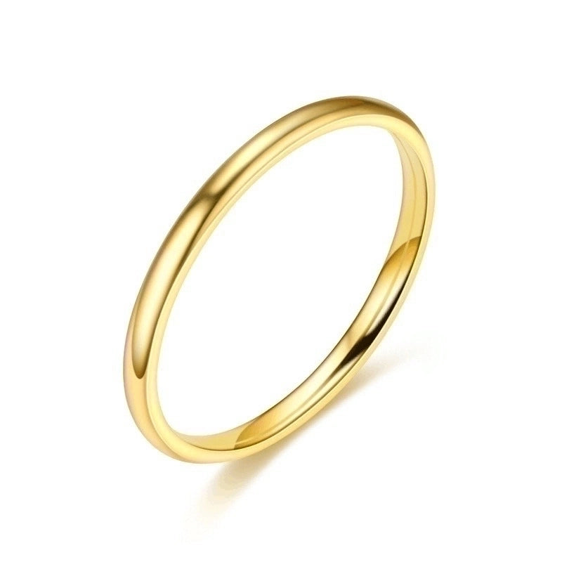 Fashion Circle Titanium Steel 18K Gold Plated Polishing Plating Rings