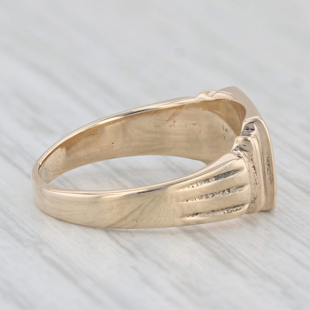 Vintage Engravable Signet Ring 10k Yellow Gold Size 4.5