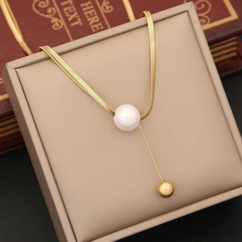Commute Heart Shape 304 Stainless Steel Copper Layered Plating 18K Gold Plated Necklace