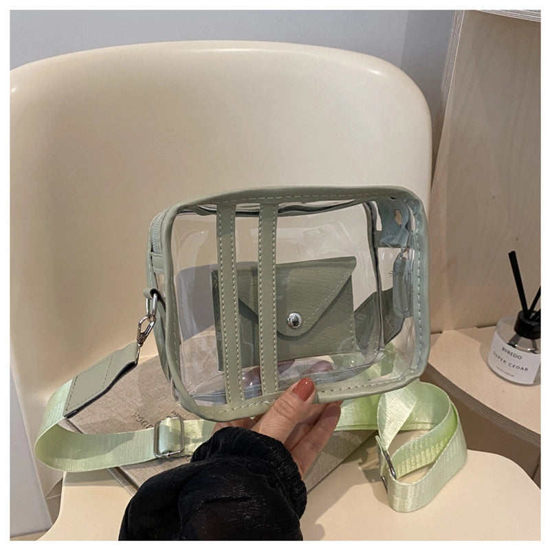 Women's Small Pvc Solid Color Streetwear Square Zipper Crossbody Bag