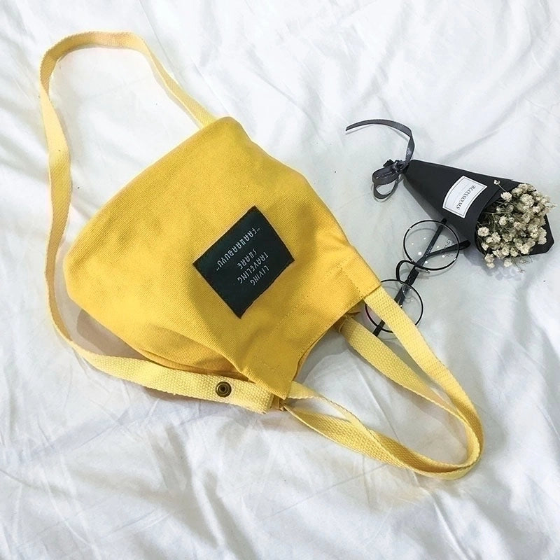 New Fashion Canvas Small Bucket Bag Shoulder Bag