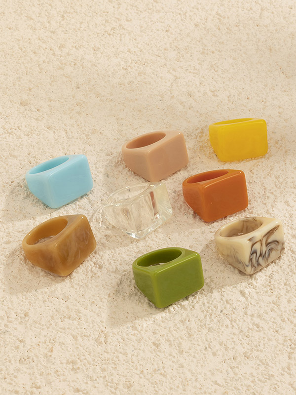 Stylish Resin 8 Colors Geometric Ring