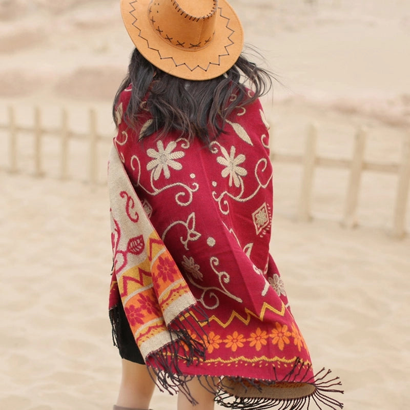 Women's Retro Ethnic Style Printing Acrylic Shawl