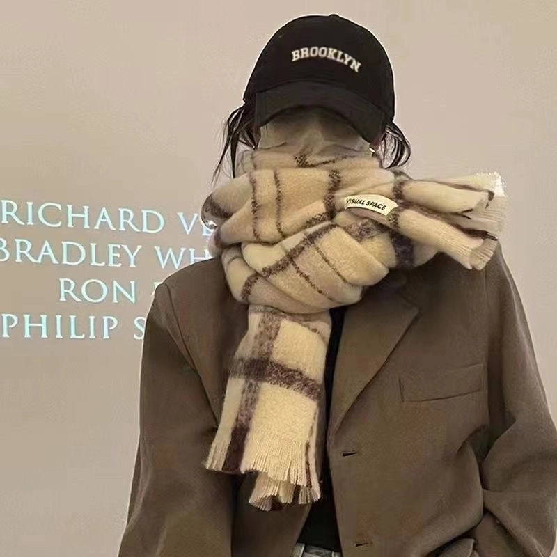 Women's  Soft Thickened Scarf  Simple Cool Temperament Warm Autumn And Winter