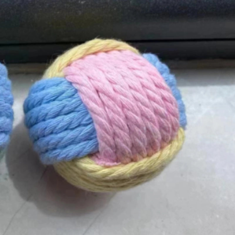 Creative Funny Cat Fur Ball Handmade Cat Cotton Ball Plush Relieving Stuffy Self-Hi Training Pet Molar Interactive Toy