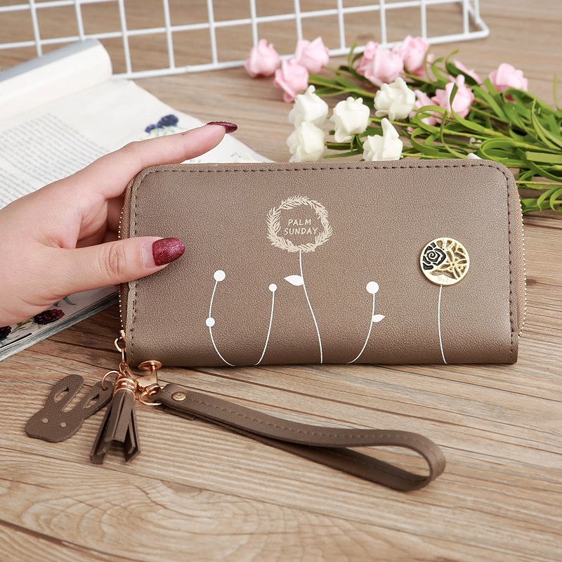Korean Printing Medium Long Single Pull Wallet