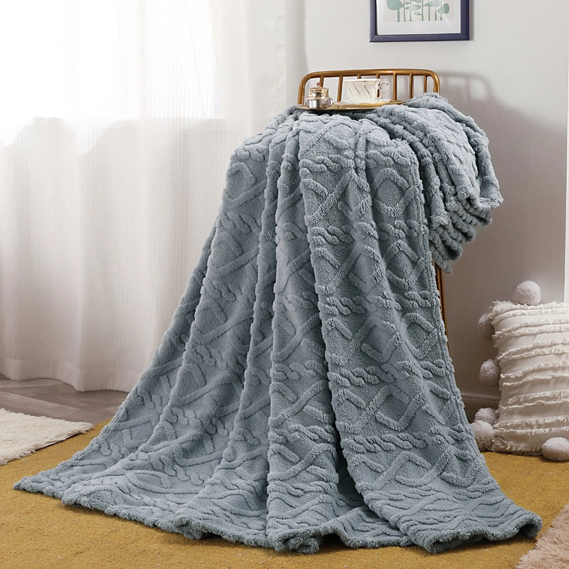 Single Layer Tower Skin Fleece Solid Color Blanket Home Simple Office Nap Blanket Air-conditioning Blanket Cover Blanket Blanket