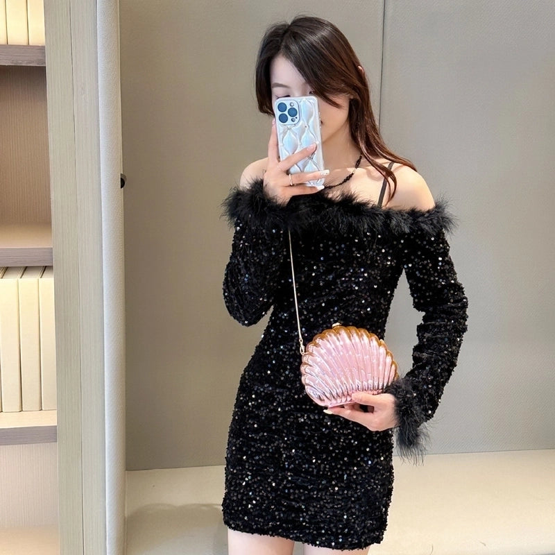 Women's Medium PVC Alloy Solid Color Streetwear Shell Lock Clasp Dome Bag