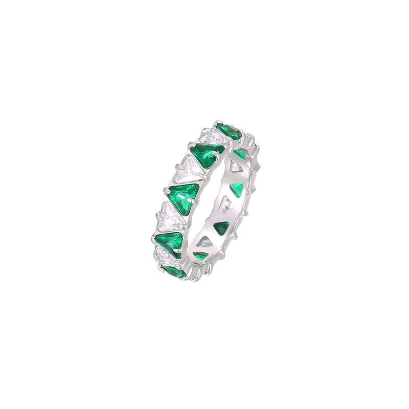 Minimalist Shiny Heart Shape 304 Stainless Steel Zircon 16K Gold Plated White Gold Plated Inlay Rings