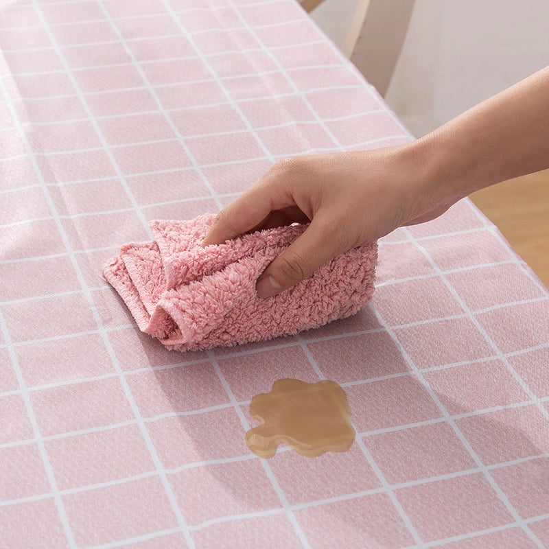 Plaid Tablecloth Waterproof Anti-scald And Oil-proof Household Rectangular Small Fresh Disposable Tablecloth  Coffee Table Tablecloth