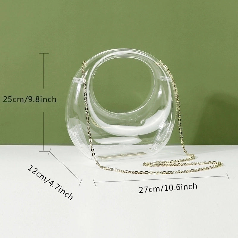 Women's Medium Arylic Solid Color Streetwear Dumpling Shape Magnetic Buckle Chain Bag