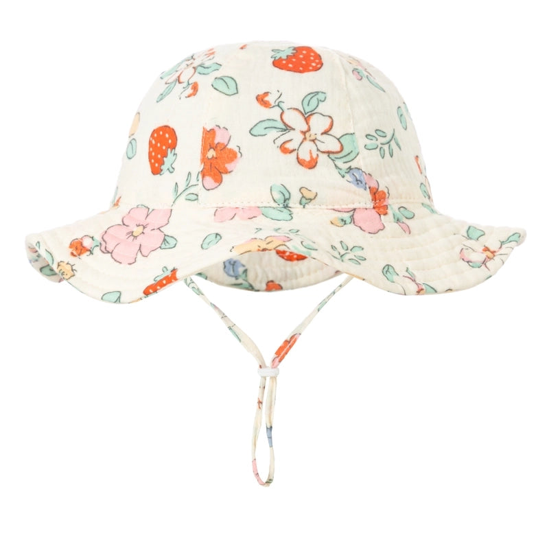 Girl's Cartoon Style Cute Sweet Heart Shape Printing Bucket Hat