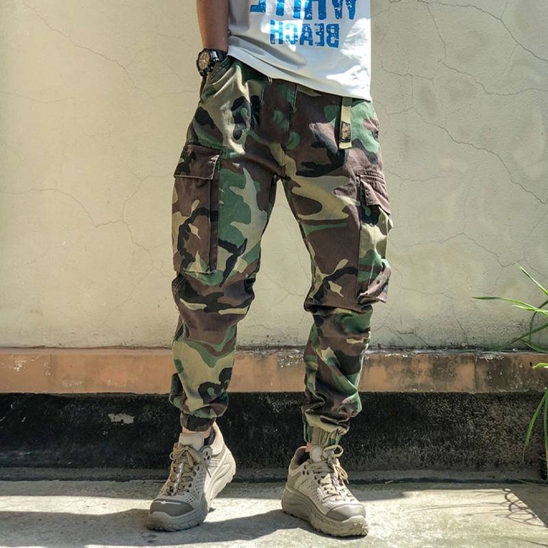 Vintage Camo Pants Washed Cargo Casual Pants