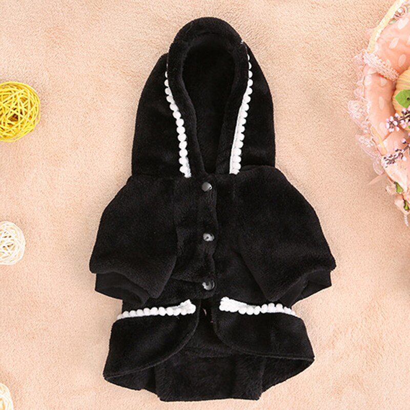 Fleece Bowknot Warm Dog Cat Coat