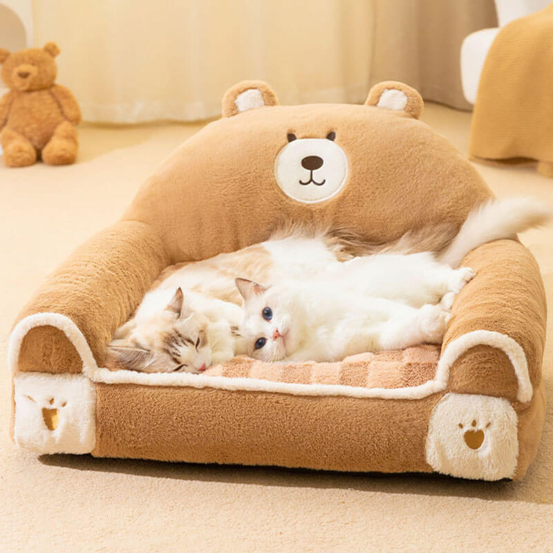 Comfy Calming Pet Bed Adorable Dog & Cat Sofa Bed