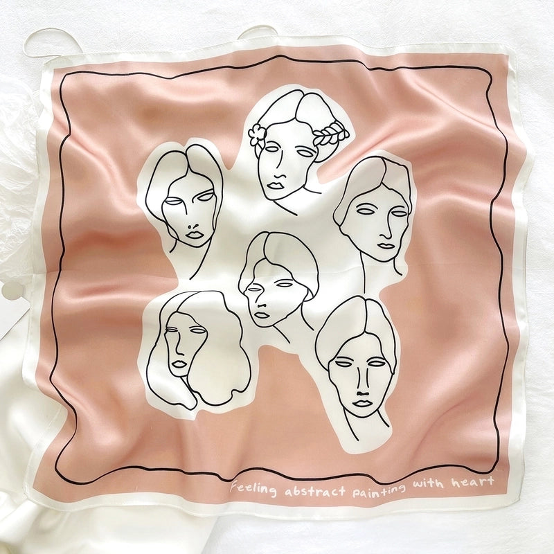 Women's Sweet Human Silk Printing Silk Scarf
