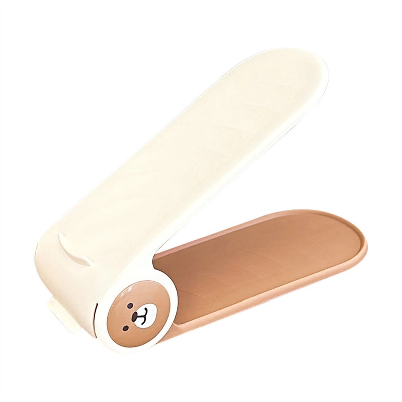Cute Bear Solid Color Plastic Storage Rack