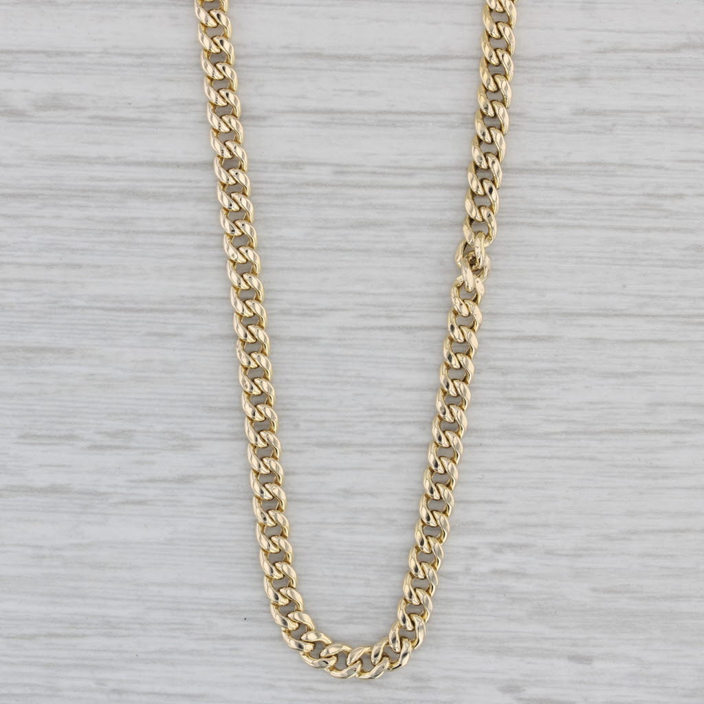 Curb Chain Necklace 10k Yellow Gold 22 3.7mm