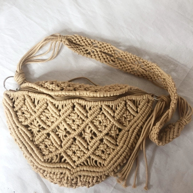 Women's Cute Geometric Cotton Rope Waist Bags
