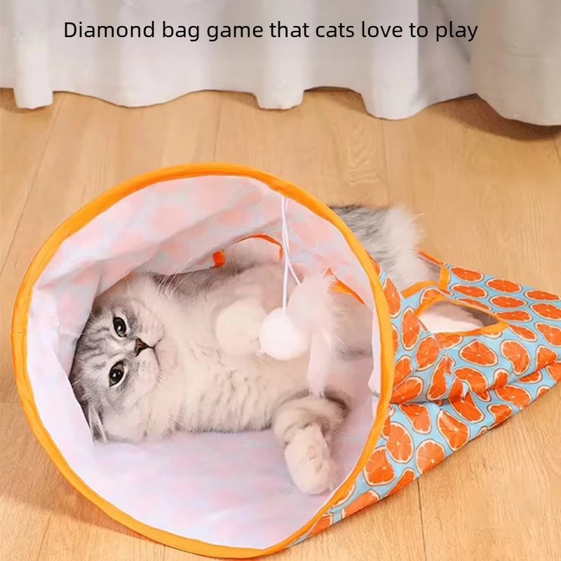 New Interactive Cat Toy Tunnel Bag Sound Paper Cat Drill Hole Playing Toy For Kittens Pet Manufacturer