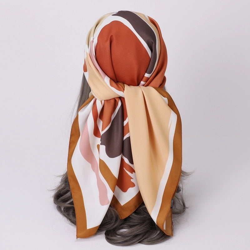Women's Classic Style Color Block Polyester Shawl